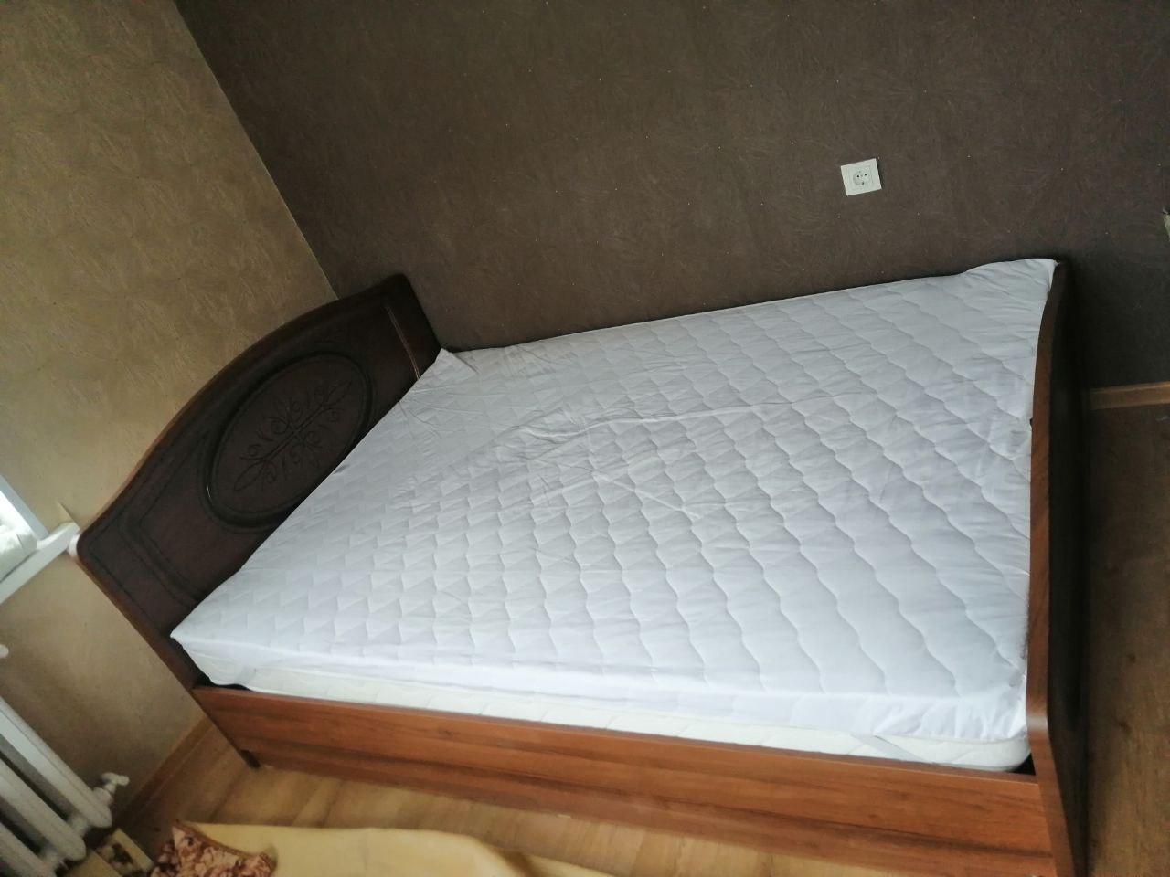 Двуспальная кровать "Натали" 160х200 с ортопедическим осн-ем цвет клен/ясень бежевый изножье высокое