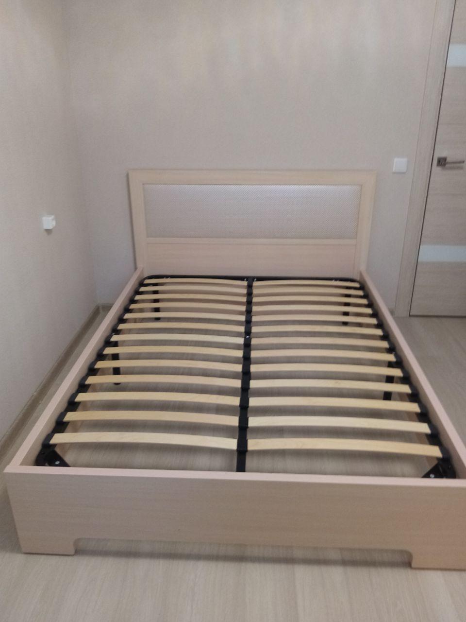 Двуспальная кровать "Мальта" 160 х 200 с ортопедическим основанием цвет сонома