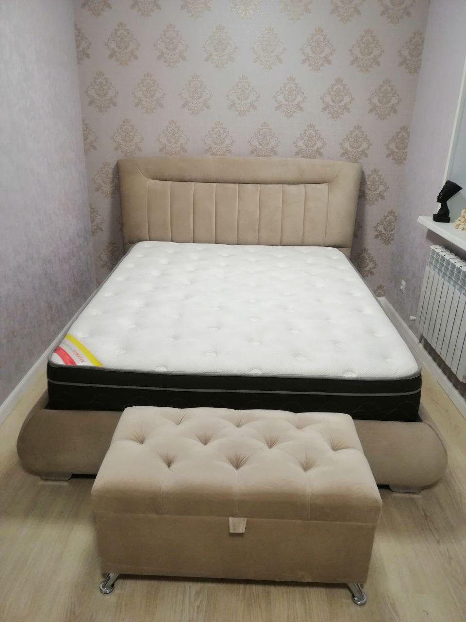 Односпальная мягкая кровать "Рио" 90 х 190 с ортопедическим основанием