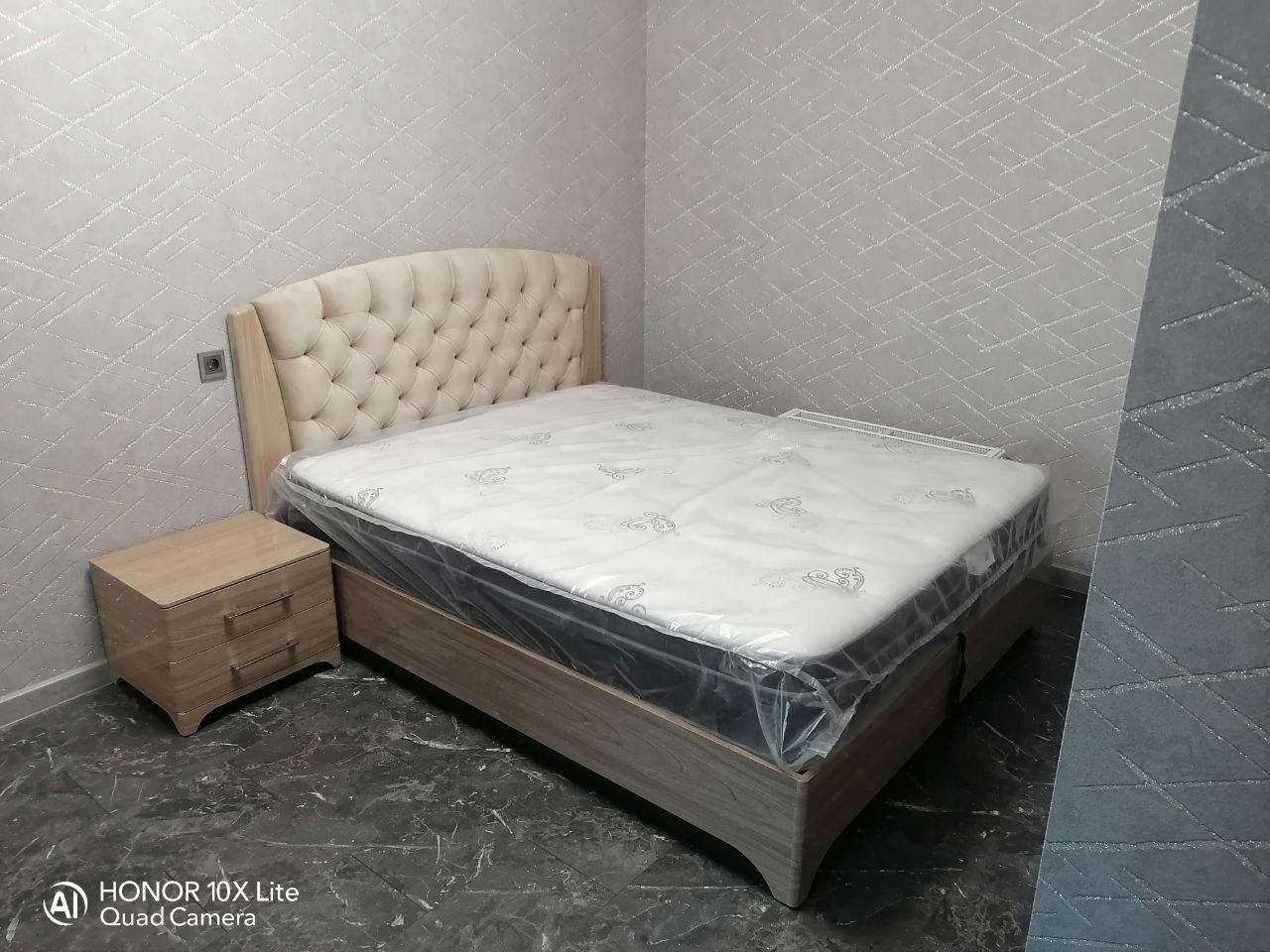 Двуспальная кровать "Милан" 160 х 200 с подъемным механизмом цвет дуб скальный глянец / best 04