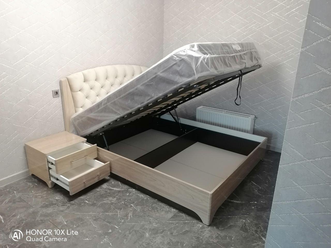 Двуспальная кровать "Милан" 140 х 200 с ортопедическим основанием цвет дуб скальный глянец / best 04