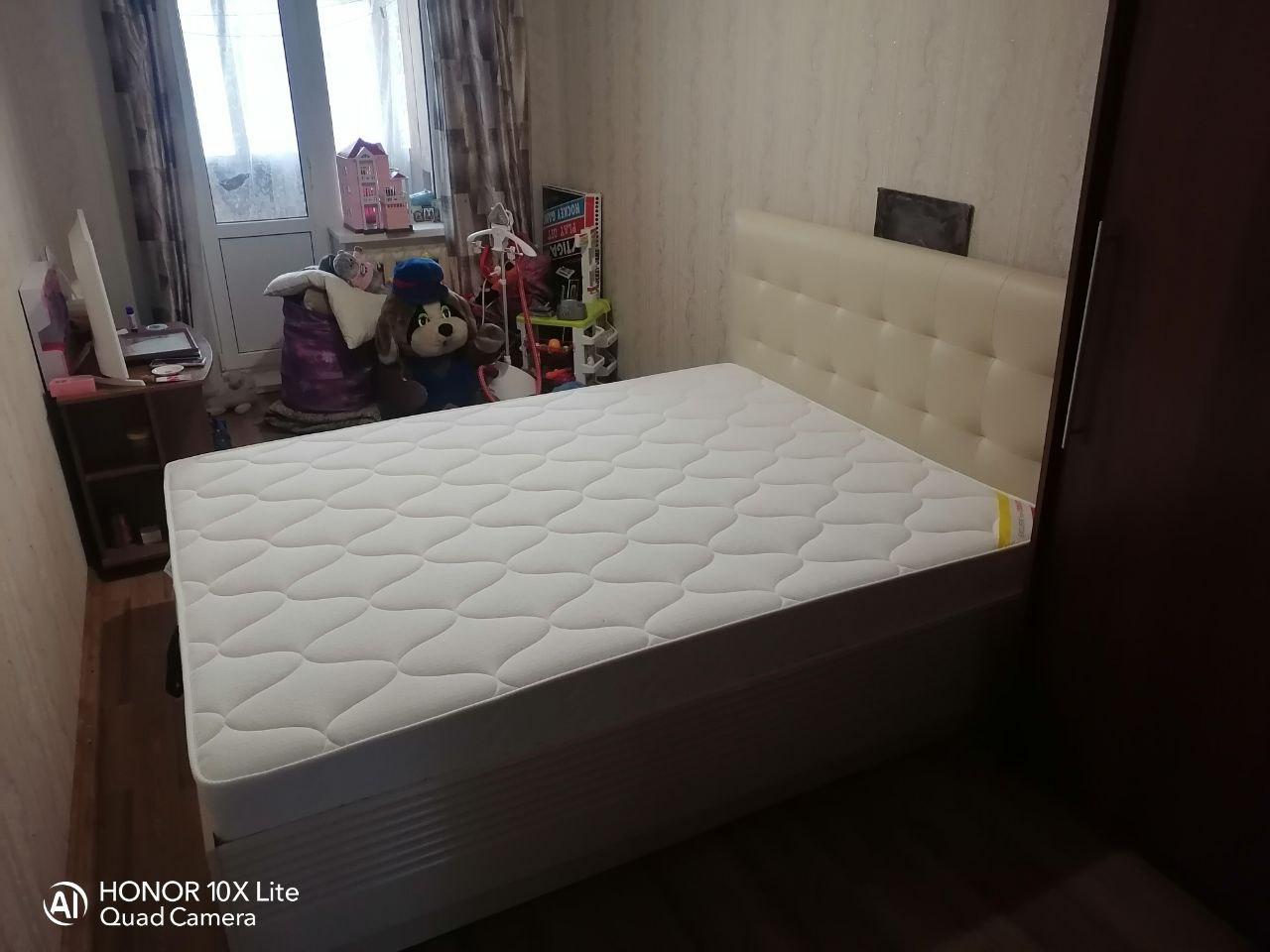 Двуспальная кровать "Афина" 160 х 190 с ортопедическим основанием цвет белый