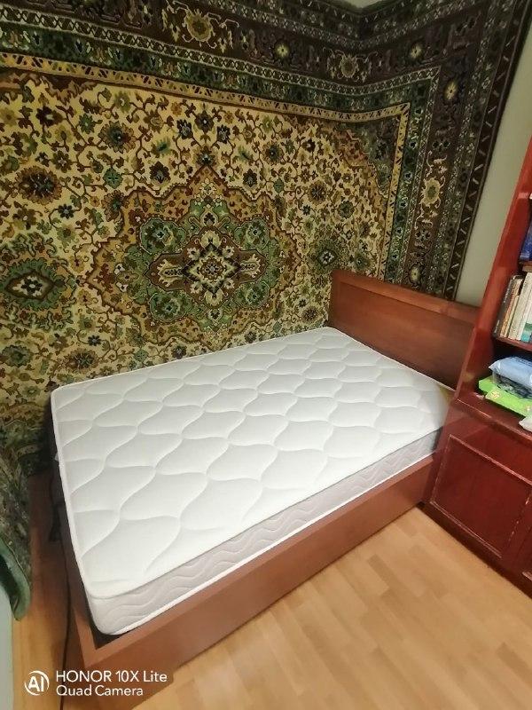 Двуспальная кровать "Мальта" 180 х 200 с подъемным механизмом цвет орех