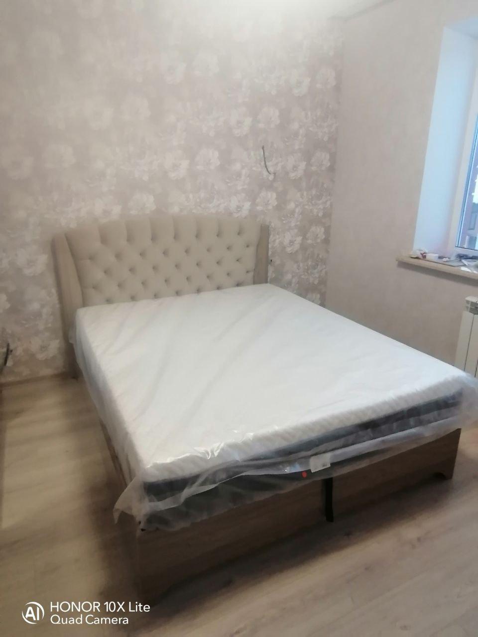 Односпальная кровать "Милан" 90 х 190 с подъемным механизмом цвет орех серебро / best 06