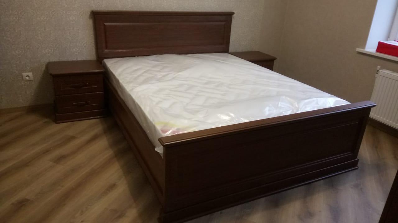 Двуспальная кровать "Прованс " 180 х 190 с ортопедическим осн-ем цвет дуб коньяк изножье высокое