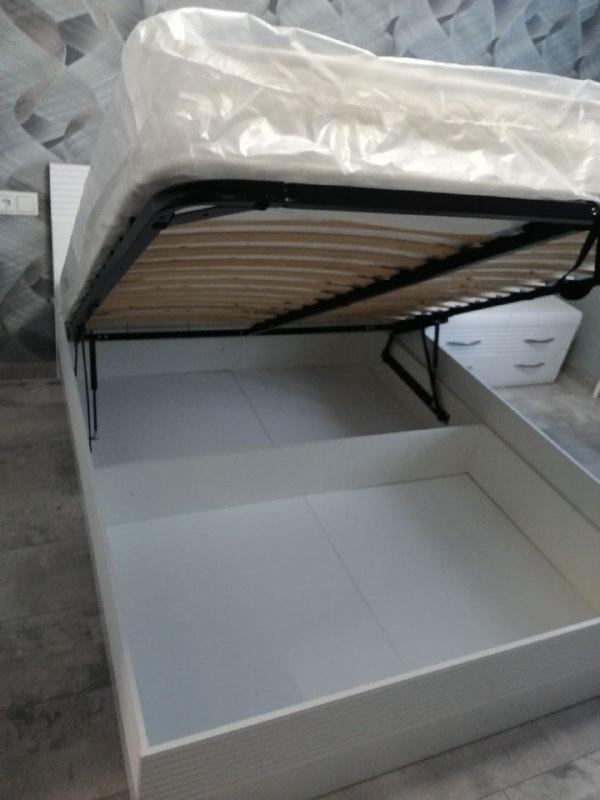 Двуспальная кровать "Афина" 140 х 190 с ортопедическим основанием цвет белый глянец  / sancho 2202