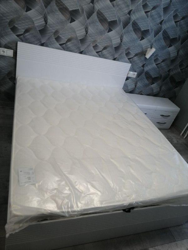 Двуспальная кровать "Афина" 160 х 190 с подъемным механизмом цвет слоновая кость