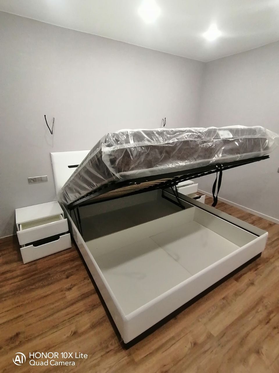 Двуспальная кровать "Парма" 160 х 190 с ортопедическим основанием цвет белый/сонома