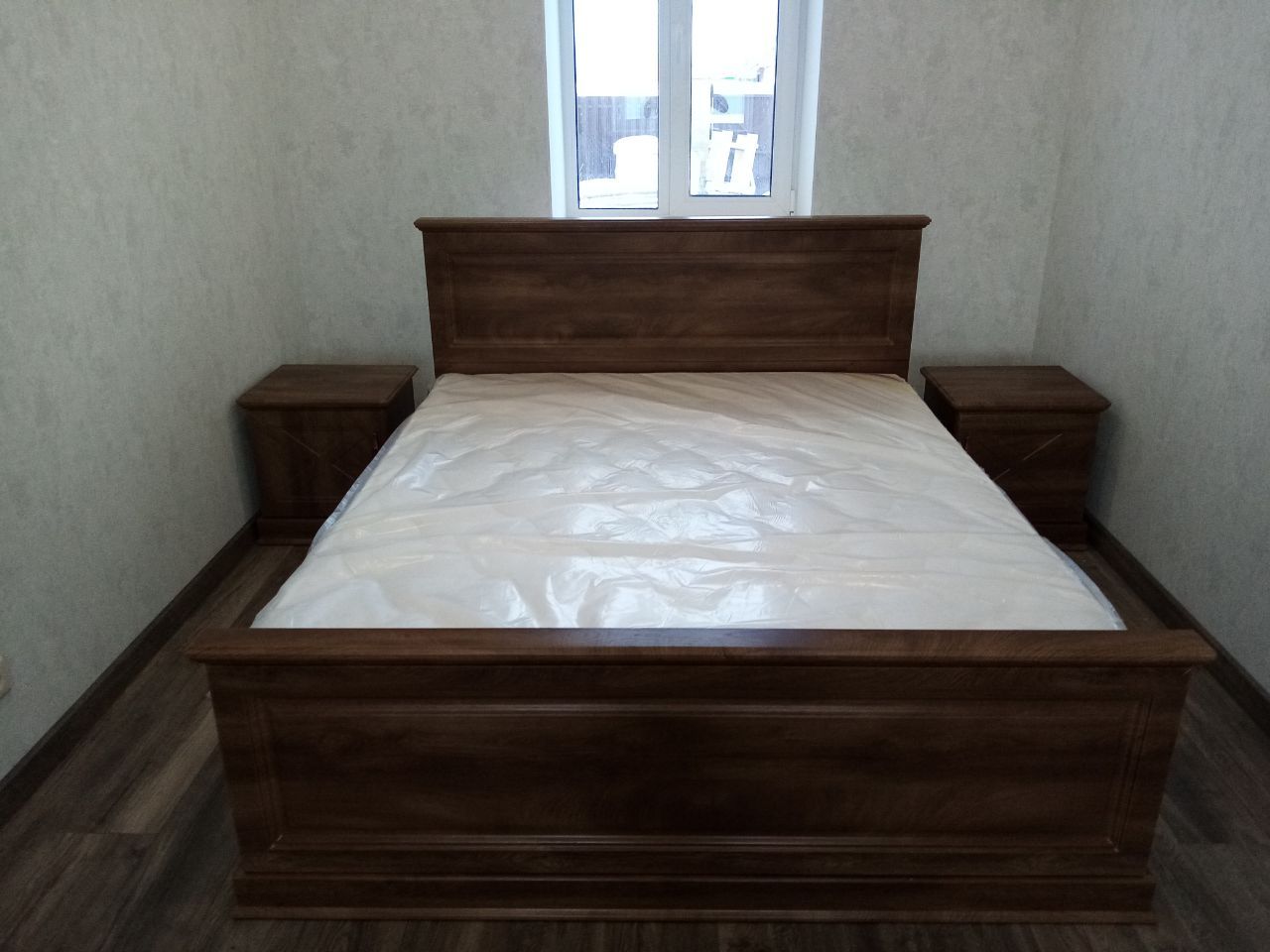 Двуспальная кровать "Прованс " 160 х 190 с ортопедическим осн-ем цвет дуб коньяк изножье высокое