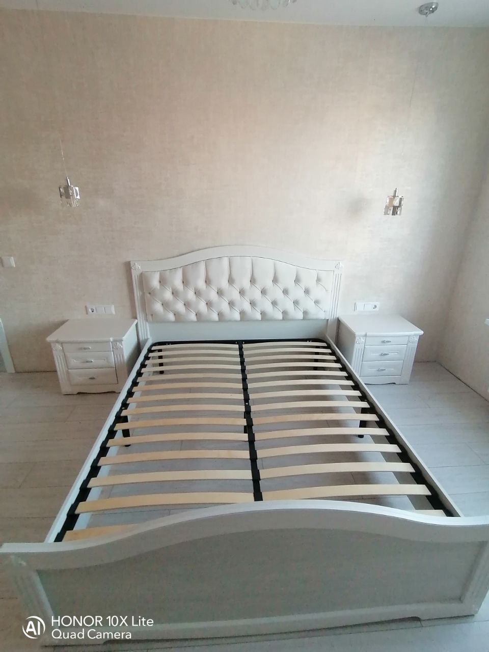Двуспальная кровать "Сорренто"  140 х 200 с ортопедическим основанием цвет орех изножье низкое