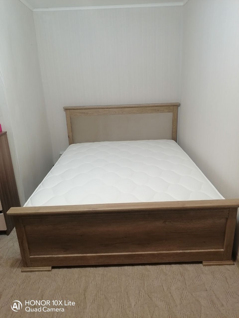 Двуспальная кровать "Верона" 160х200 с подъемным механизмом цвет бежевый изножье низкое