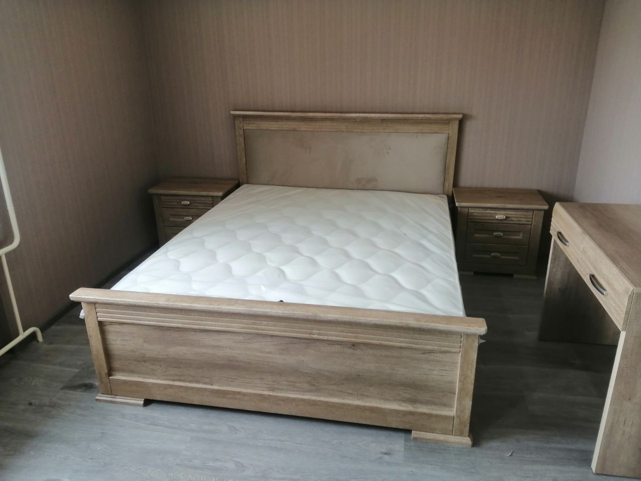 Двуспальная кровать "Верона" 160х200 с подъемным механизмом цвет бежевый изножье высокое