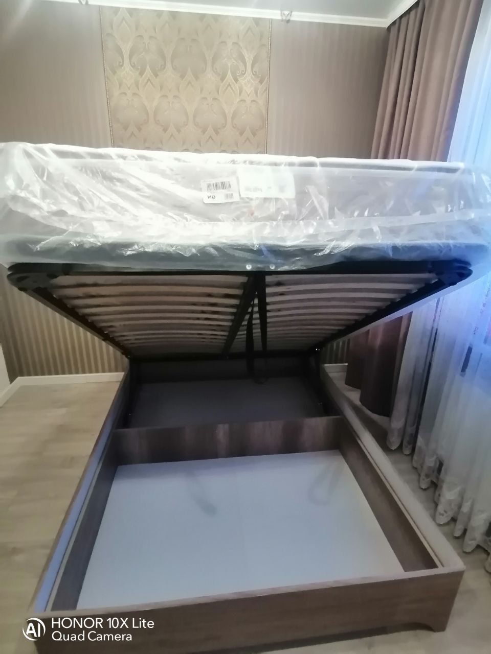 Двуспальная кровать "Милан" 180 х 190 с подъемным механизмом цвет дуб скальный глянец / best 04