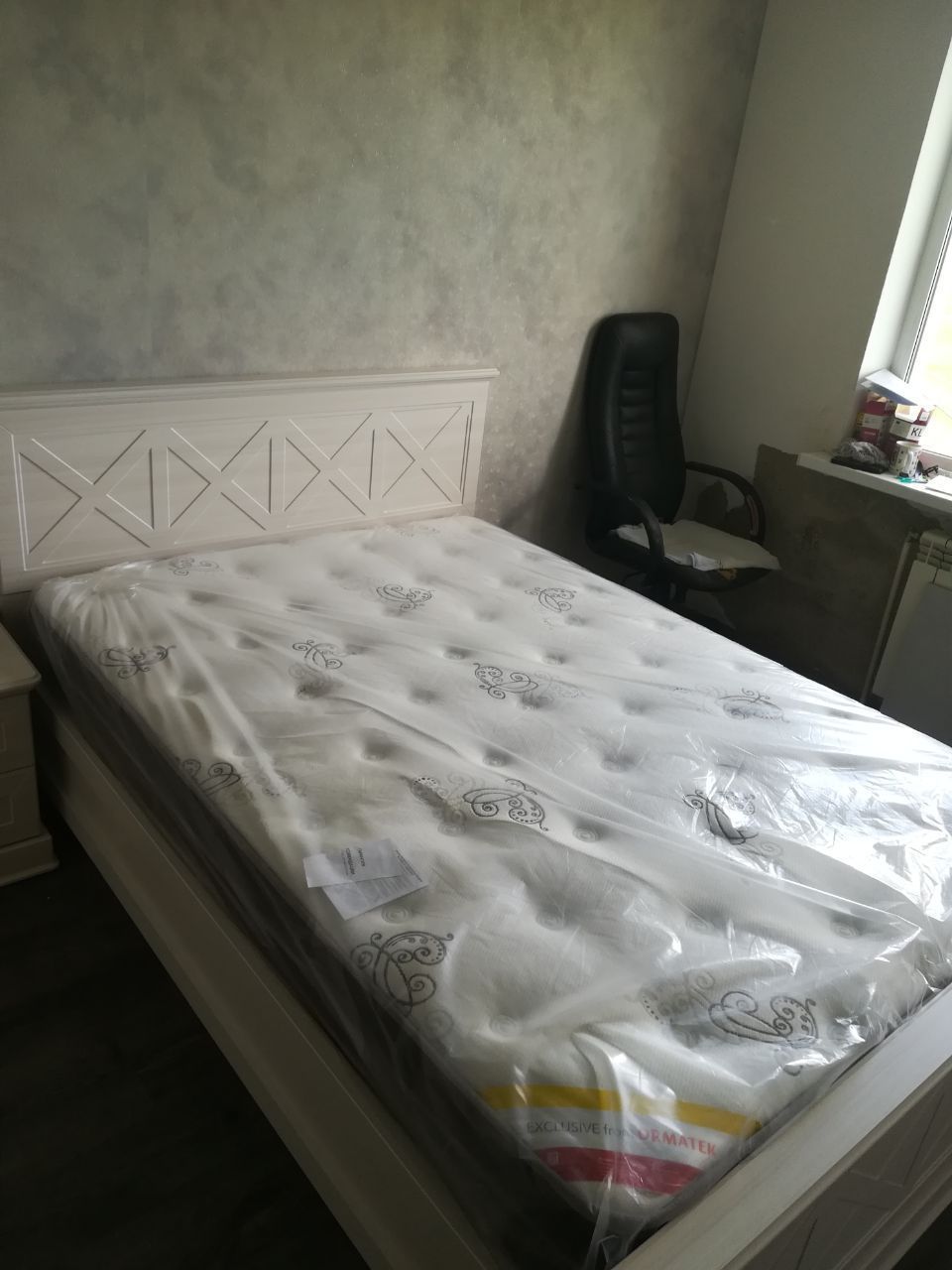 Двуспальная кровать "Прованс " 180 х 200 с подъемным механизмом цвет бодега/сандал изножье высокое