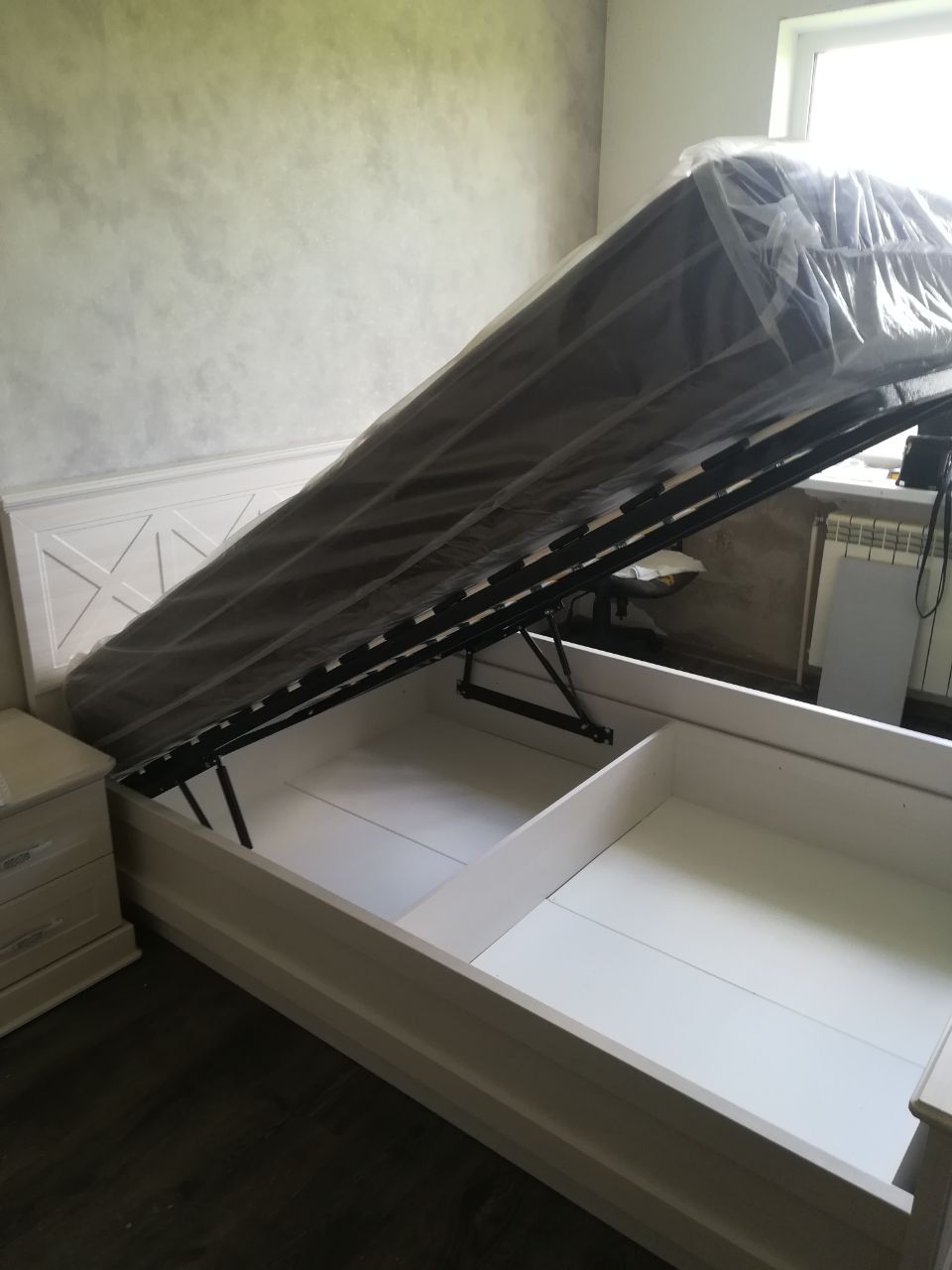 Односпальная кровать "Прованс 2" 90 х 190 с подъемным механизмом цвет дуб коньяк изножье низкое